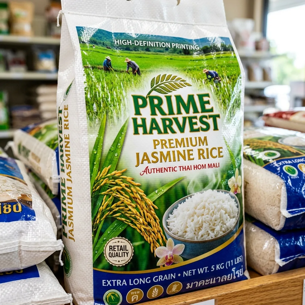 Premium BOPP Printed Rice Bags 10kg: Luxury Retail Branding by SherkatTrade